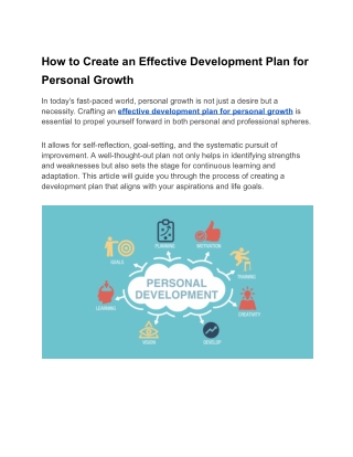 how to create an effective development plan