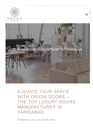 Luxury Doors for Modern Living – Handcrafted in Faridabad