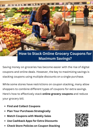 How to Stack Online Grocery Coupons for Maximum Savings?