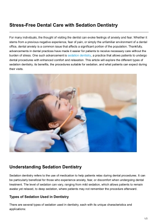 Stress-Free Dental Care with Sedation Dentistry