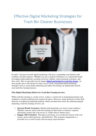 effective digital marketing strategies for trash