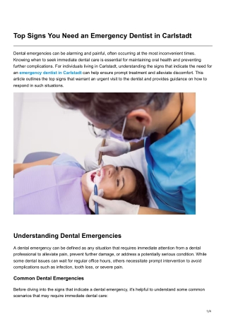 Top Signs You Need an Emergency Dentist in Carlstadt