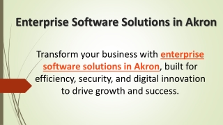 Enterprise Software Solutions in Akron