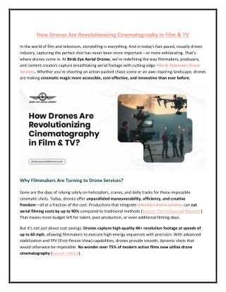 How Drones Are Revolutionizing Cinematography in Film & TV