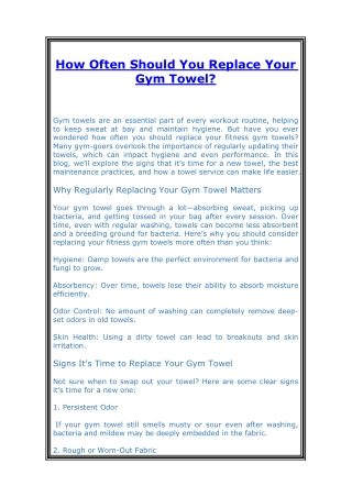 how often should you replace your gym towel