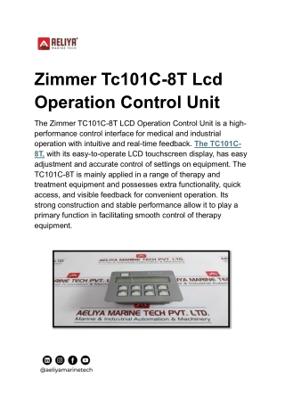 zimmer tc101c 8t lcd operation control unit