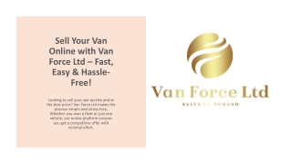 Sell Your Van Online with Van Force Ltd