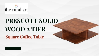 prescott solid wood 2 tier square coffee table