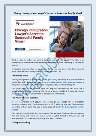 Chicago Immigration Lawyer's Secret to Successful Family Visas!