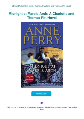 eBook Midnight at Marble Arch A Charlotte and Thomas Pitt Novel
