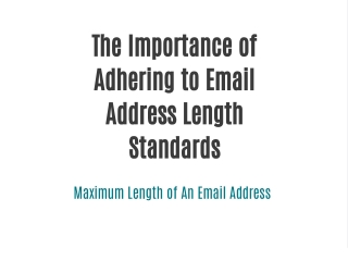 the importance of adhering to email address