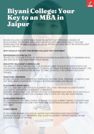Biyani College: Your Key to an MBA in Jaipur