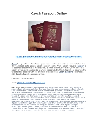 Czech Passport Online