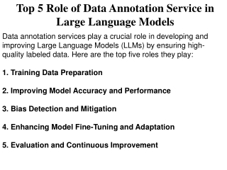 Top 5 Role of Data Annotation Service in Large Language Models