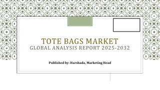 ﻿﻿﻿﻿﻿﻿Tote Bags Market Share, Dynamics, Segmentation and Forecast | 2025-2032