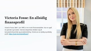 Utforsk finansbransjen med veiledning fra Victoria Fosse