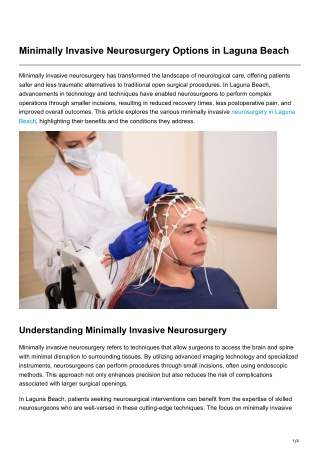 minimally invasive neurosurgery options in laguna