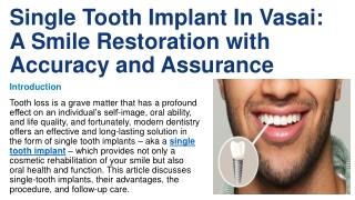 single tooth implant in vasai a smile restoration with accuracy and assurance
