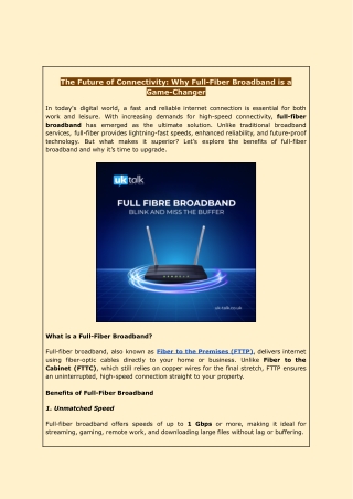 Full-Fiber Broadband | Ultra-Fast & Reliable Internet – UK Talk