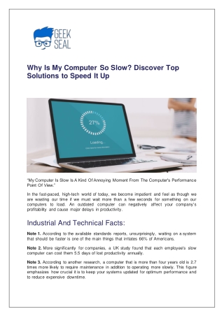 Why Is My Computer So Slow? Discover Top Solutions to Speed It Up