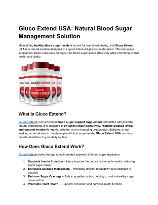 Gluco Extend
