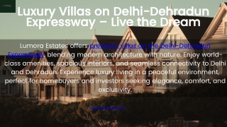 Your Dream Villa Awaits – Lumora Estates on Delhi-Dehradun Highway