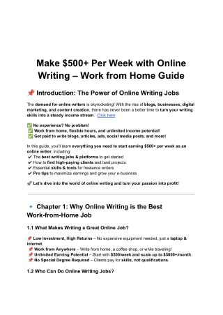make 500 per week with online writing work from