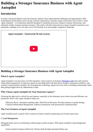 building a stronger insurance business with agent