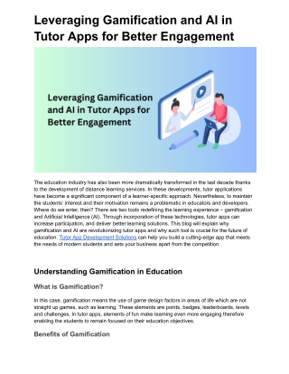 leveraging gamification and ai in tutor apps