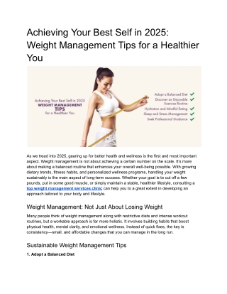 achieving your best self in 2025 weight