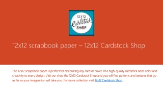 12x12 Cardstock Shop - Scrapbook Paper Collections
