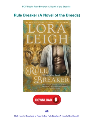 PDF Books Rule Breaker (A Novel of the Breeds)