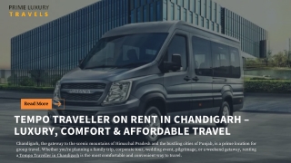 Tempo Traveller on Rent in Chandigarh – Luxury, Comfort & Affordable Travel