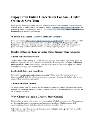 Shop Fresh Indian Groceries Online in London – Budget Mart UK