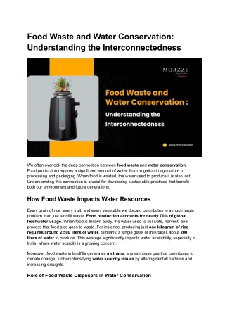 Food Waste and Water Conservation_ Understanding the Interconnectedness