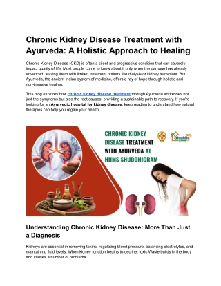 Chronic Kidney Disease Treatment with Ayurveda_ A Holistic Approach to Healing