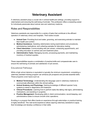 Veterinary Assistant