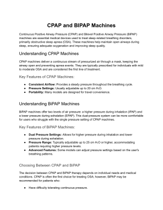 CPAP and BIPAP Machines