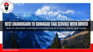 Best Chandigarh to Srinagar Taxi Service With Driver