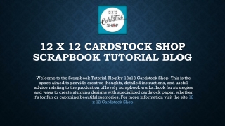 12 x 12 Cardstock Shop Scrapbook Tutorial Blogs