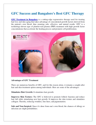 GFC Success and Bangalore's Best GFC Therapy
