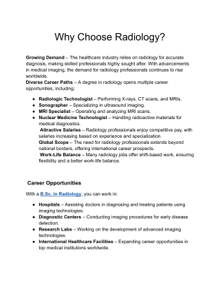 Why Choose Radiology