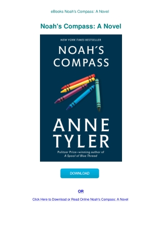 eBooks Noah's Compass A Novel