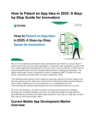 How to Patent an App Idea in 2025: A Step-by-Step Guide for Innovators