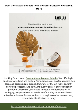 Best Contract Manufacturer in India for Skincare, Haircare & More