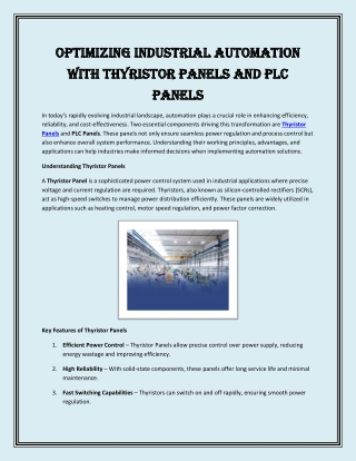 optimizing industrial automation optimizing