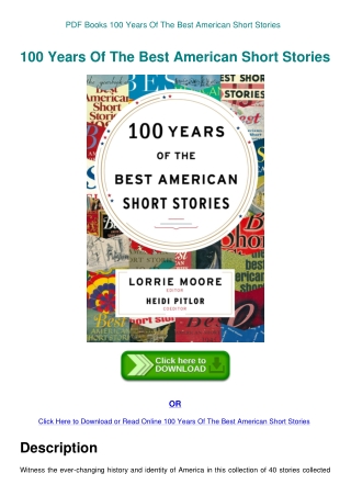 PDF Books 100 Years Of The Best American Short Stories