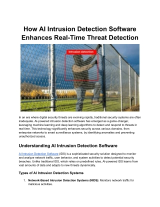 How AI Intrusion Detection Software Enhances Real-Time Threat Detection