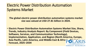 Electric Power Distribution Automation Systems Market.PPT