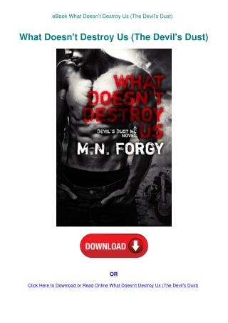 eBook What Doesn't Destroy Us (The Devil's Dust)